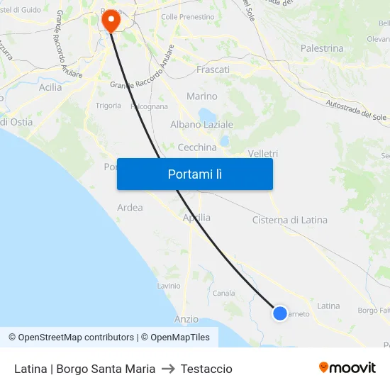 Latina | Borgo Santa Maria to Testaccio map