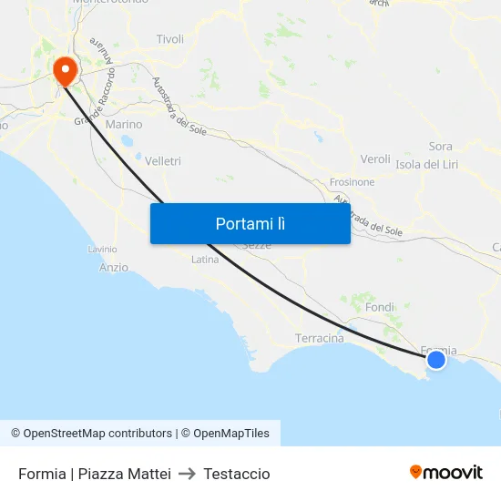 Formia | Piazza Mattei to Testaccio map