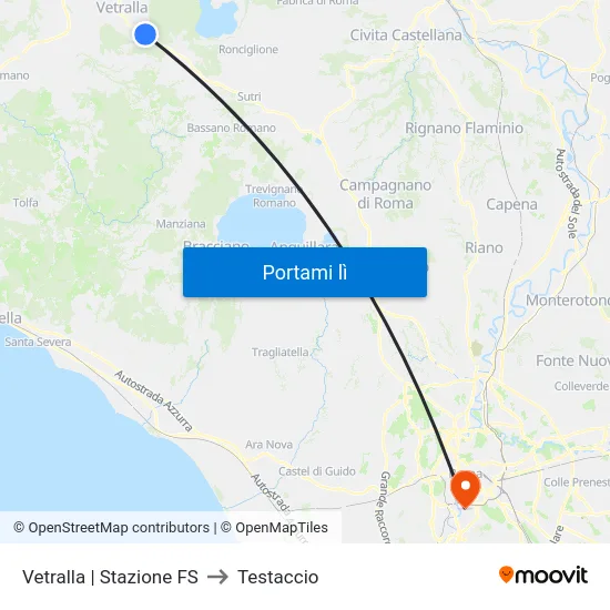 Vetralla | Stazione FS to Testaccio map