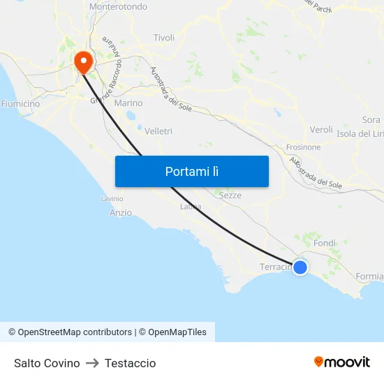 Salto Covino to Testaccio map