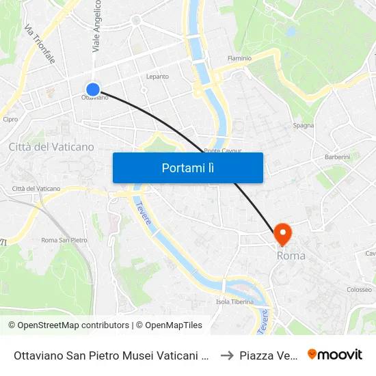Ottaviano San Pietro Musei Vaticani Rome Metro to Piazza Venezia map