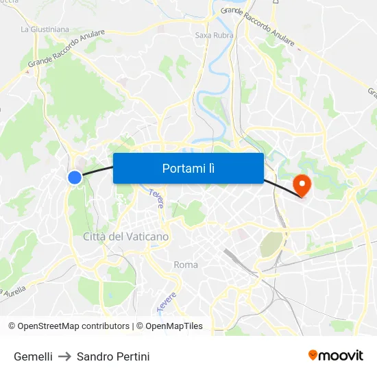 Gemelli to Sandro Pertini map