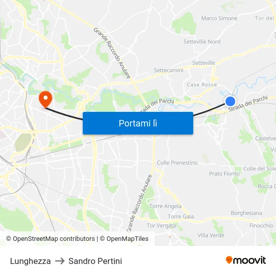 Lunghezza to Sandro Pertini map