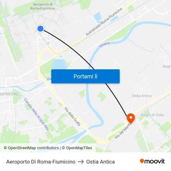 Aeroporto Di Roma-Fiumicino to Ostia Antica map