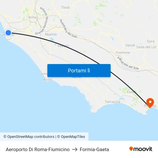 Aeroporto Di Roma-Fiumicino to Formia-Gaeta map