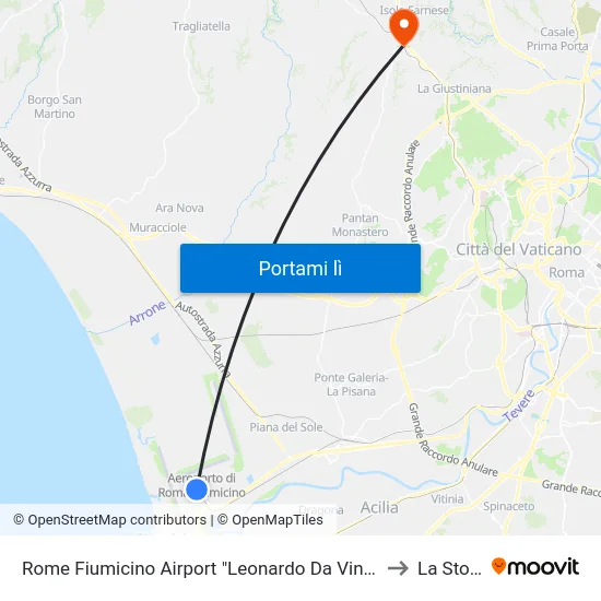 Rome Fiumicino Airport "Leonardo Da Vinci" (Fco) to La Storta map