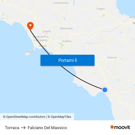 Torraca to Falciano Del Massico map