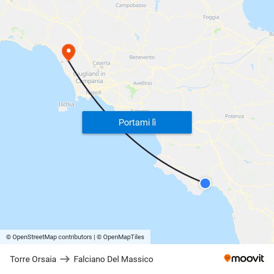 Torre Orsaia to Falciano Del Massico map