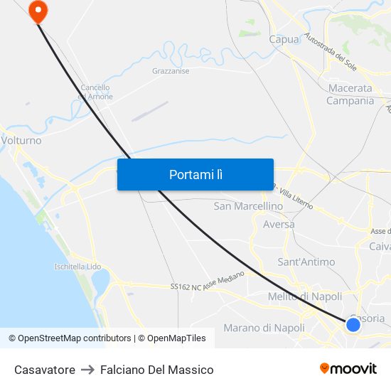 Casavatore to Falciano Del Massico map