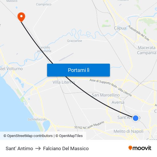 Sant' Antimo to Falciano Del Massico map