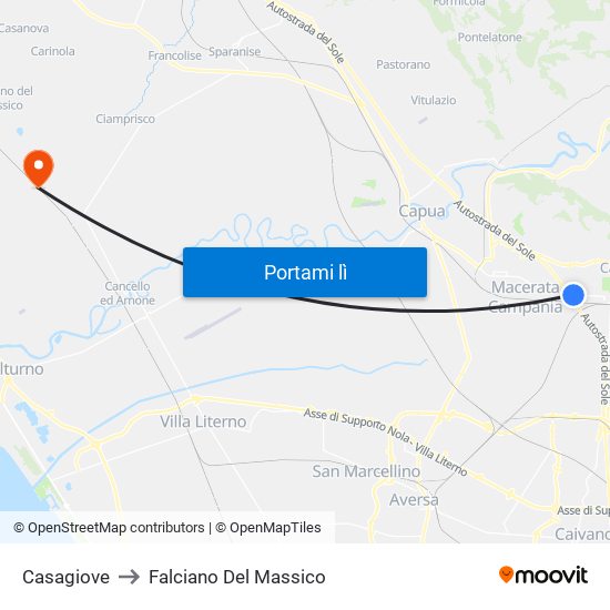 Casagiove to Falciano Del Massico map