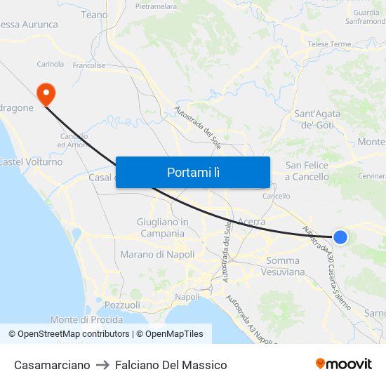 Casamarciano to Falciano Del Massico map