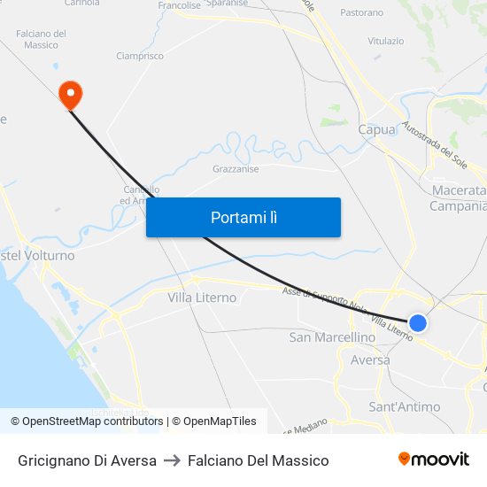 Gricignano Di Aversa to Falciano Del Massico map