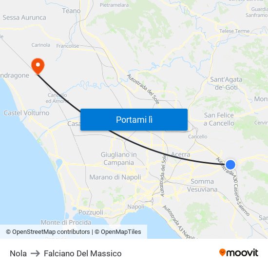 Nola to Falciano Del Massico map