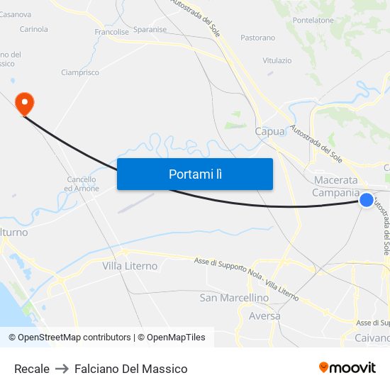 Recale to Falciano Del Massico map