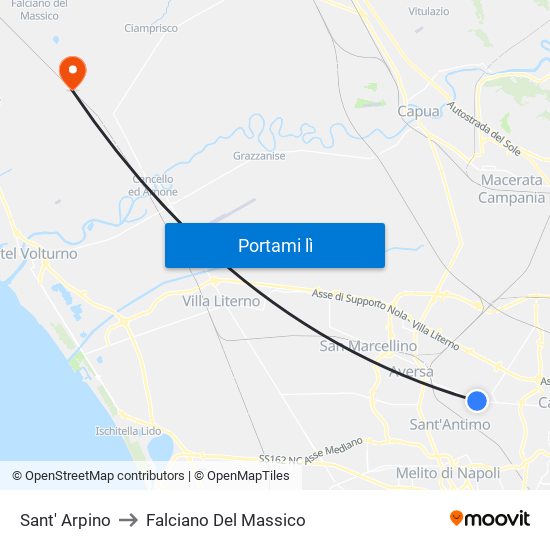 Sant' Arpino to Falciano Del Massico map