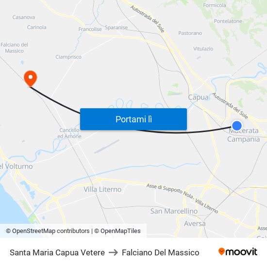 Santa Maria Capua Vetere to Falciano Del Massico map