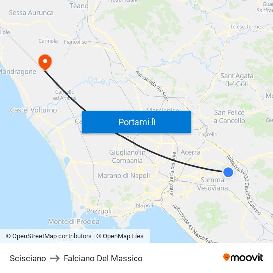 Scisciano to Falciano Del Massico map