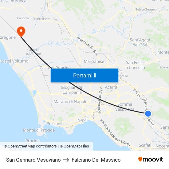 San Gennaro Vesuviano to Falciano Del Massico map