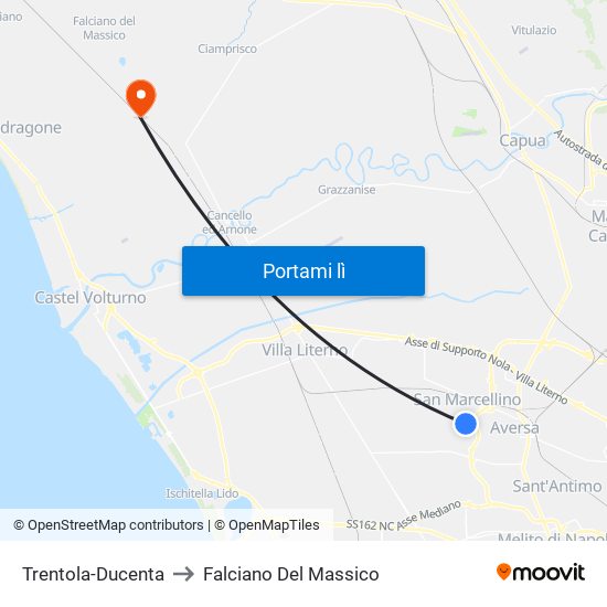 Trentola-Ducenta to Falciano Del Massico map