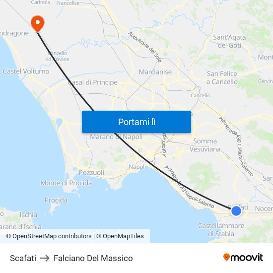 Scafati to Falciano Del Massico map