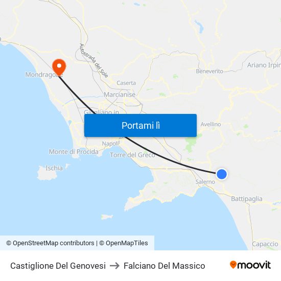 Castiglione Del Genovesi to Falciano Del Massico map