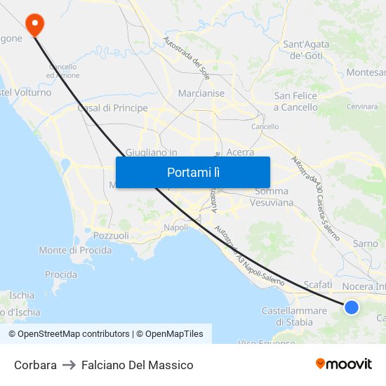 Corbara to Falciano Del Massico map