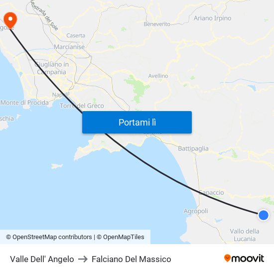 Valle Dell' Angelo to Falciano Del Massico map