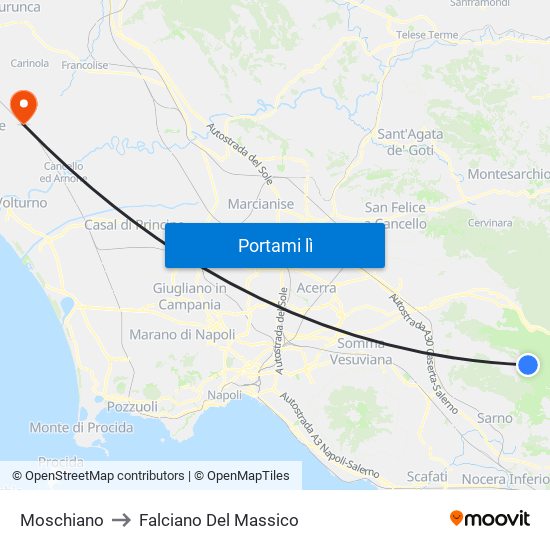 Moschiano to Falciano Del Massico map