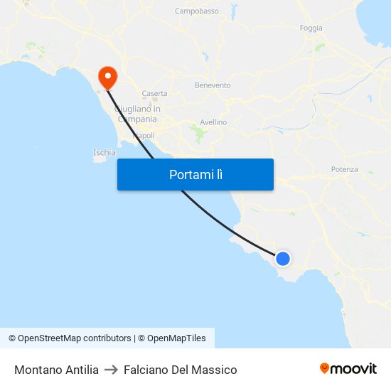 Montano Antilia to Falciano Del Massico map