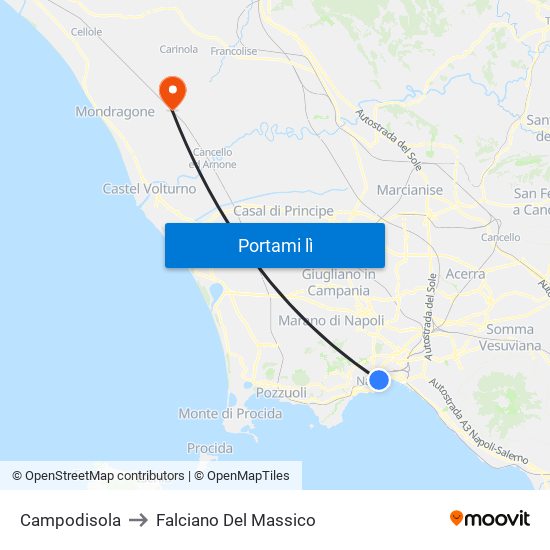 Campodisola to Falciano Del Massico map