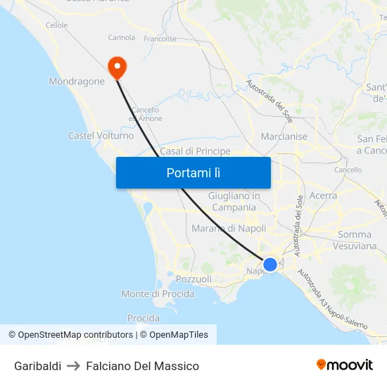 Garibaldi to Falciano Del Massico map
