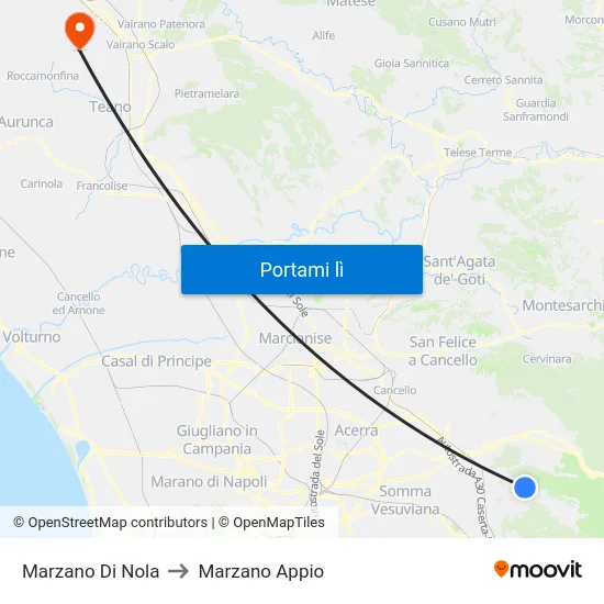 Marzano Di Nola to Marzano Appio map
