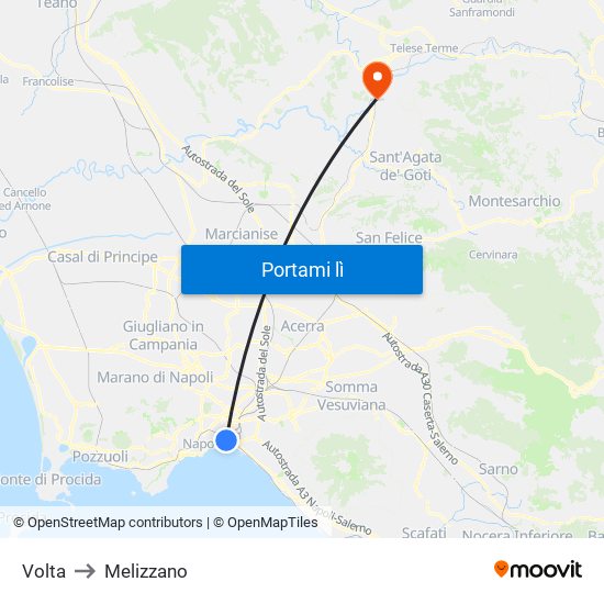 Volta to Melizzano map