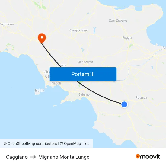 Caggiano to Mignano Monte Lungo map