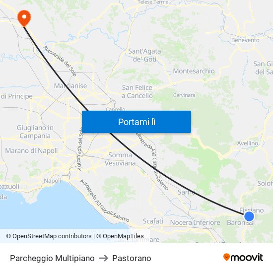Parcheggio Multipiano to Pastorano map