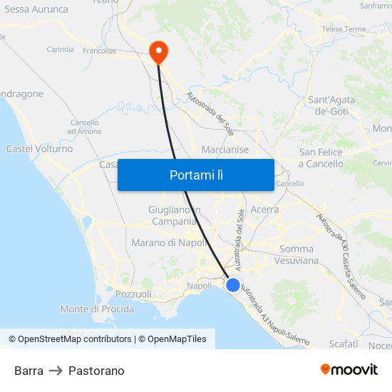 Barra to Pastorano map