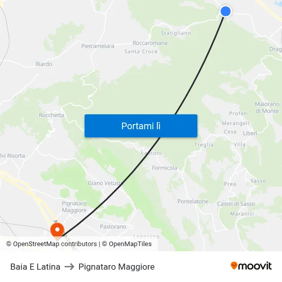 Baia E Latina to Pignataro Maggiore map