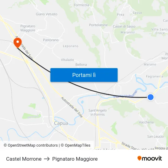 Castel Morrone to Pignataro Maggiore map
