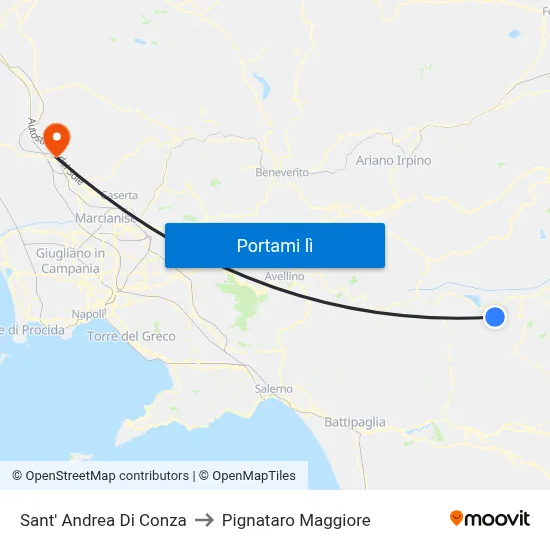 Sant' Andrea Di Conza to Pignataro Maggiore map