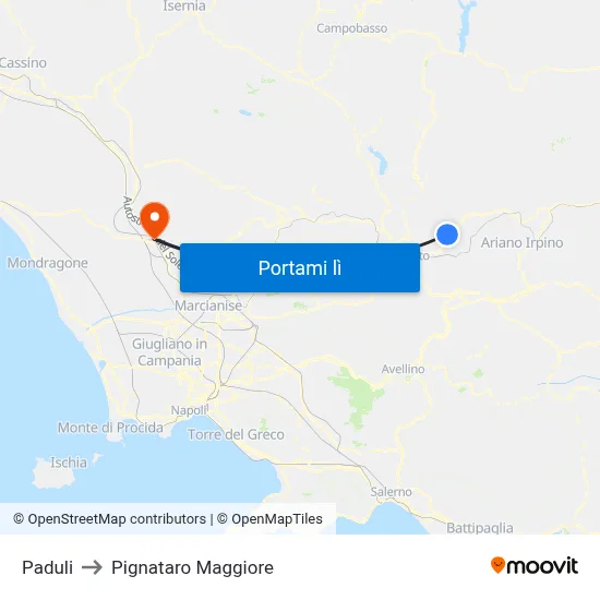Paduli to Pignataro Maggiore map