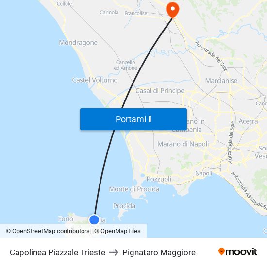 Capolinea Piazzale Trieste to Pignataro Maggiore map