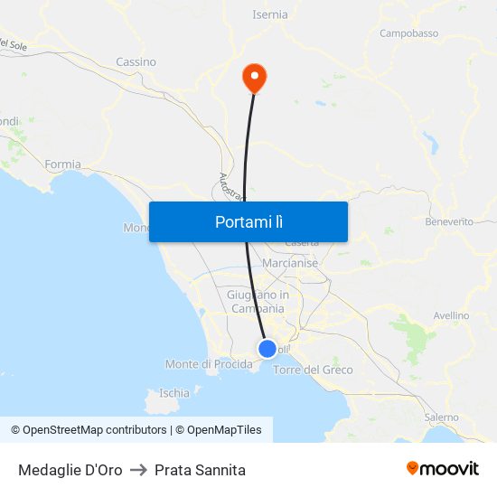 Medaglie D'Oro to Prata Sannita map