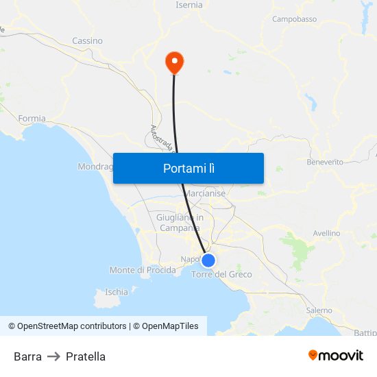 Barra to Pratella map