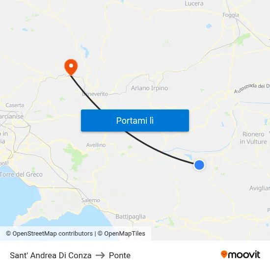 Sant' Andrea Di Conza to Ponte map
