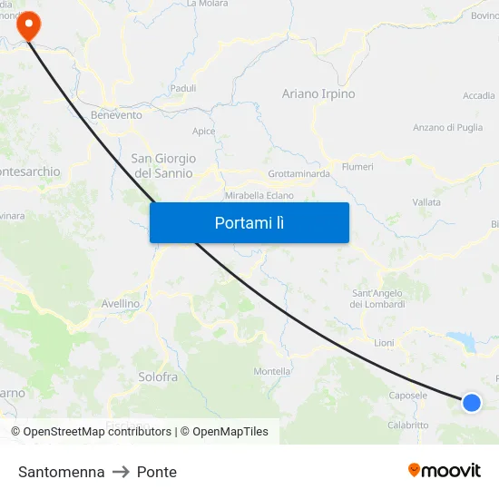 Santomenna to Ponte map