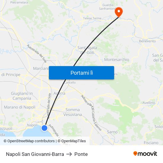 Napoli San Giovanni-Barra to Ponte map