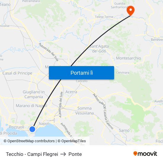 Tecchio - Campi Flegrei to Ponte map