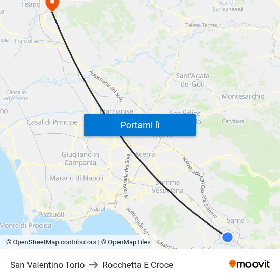 San Valentino Torio to Rocchetta E Croce map