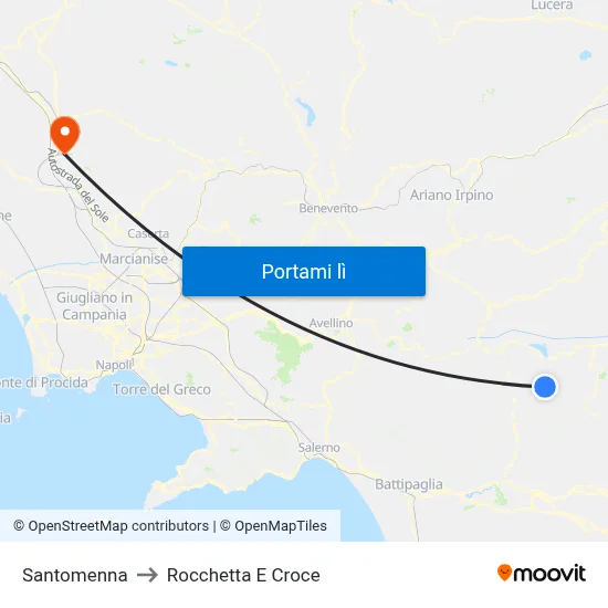 Santomenna to Rocchetta E Croce map